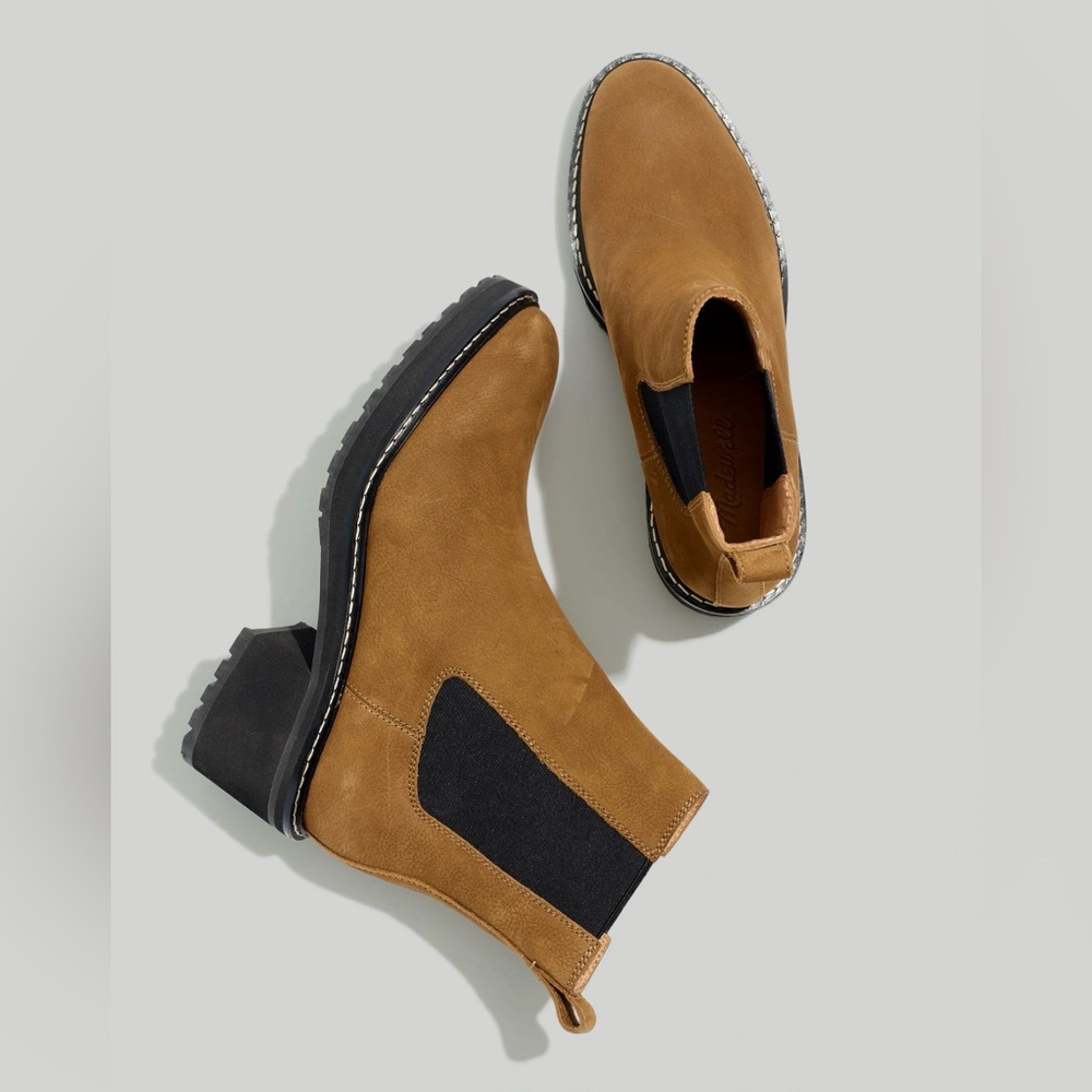 Madewell The Carina Platform Chelsea Boot in Burled Wood